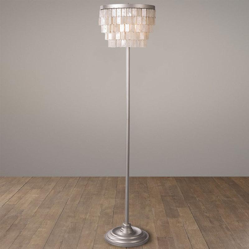 Metavaya Floor lamp Dia 38cm x H 155cm / ∅ 15″ x H 61″ / Silver+White / US Plug Skye Tiered Floor Lamp M202405122-1 Skye Tiered Floor Lamp- Buy online