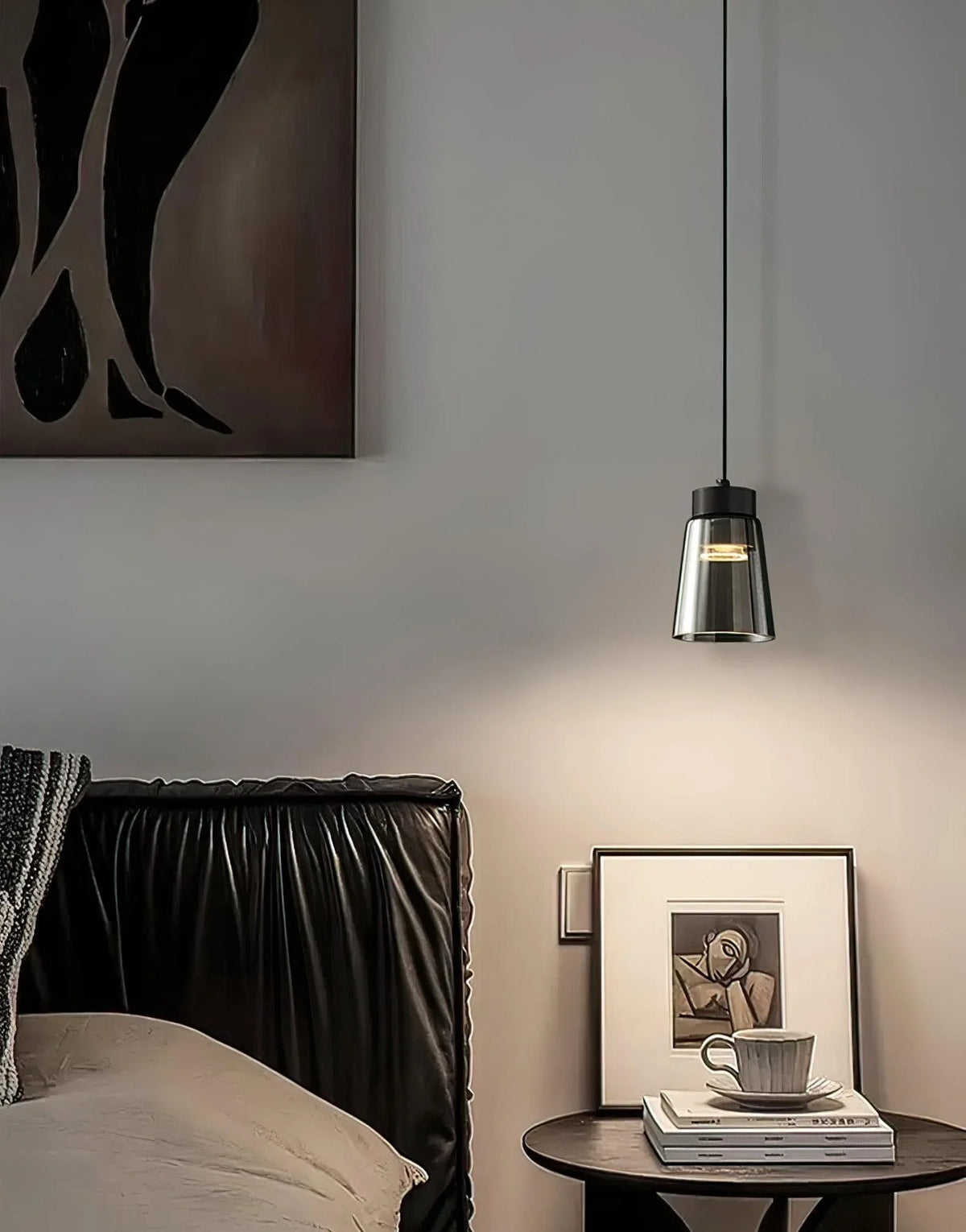 Metavaya Pendant lamp Dia 12cm x H 16cm / ∅ 4.7″ x H 6.3″ / Black Smoke Cone Pendant Lamp 6938617781101 W2023081104-1
