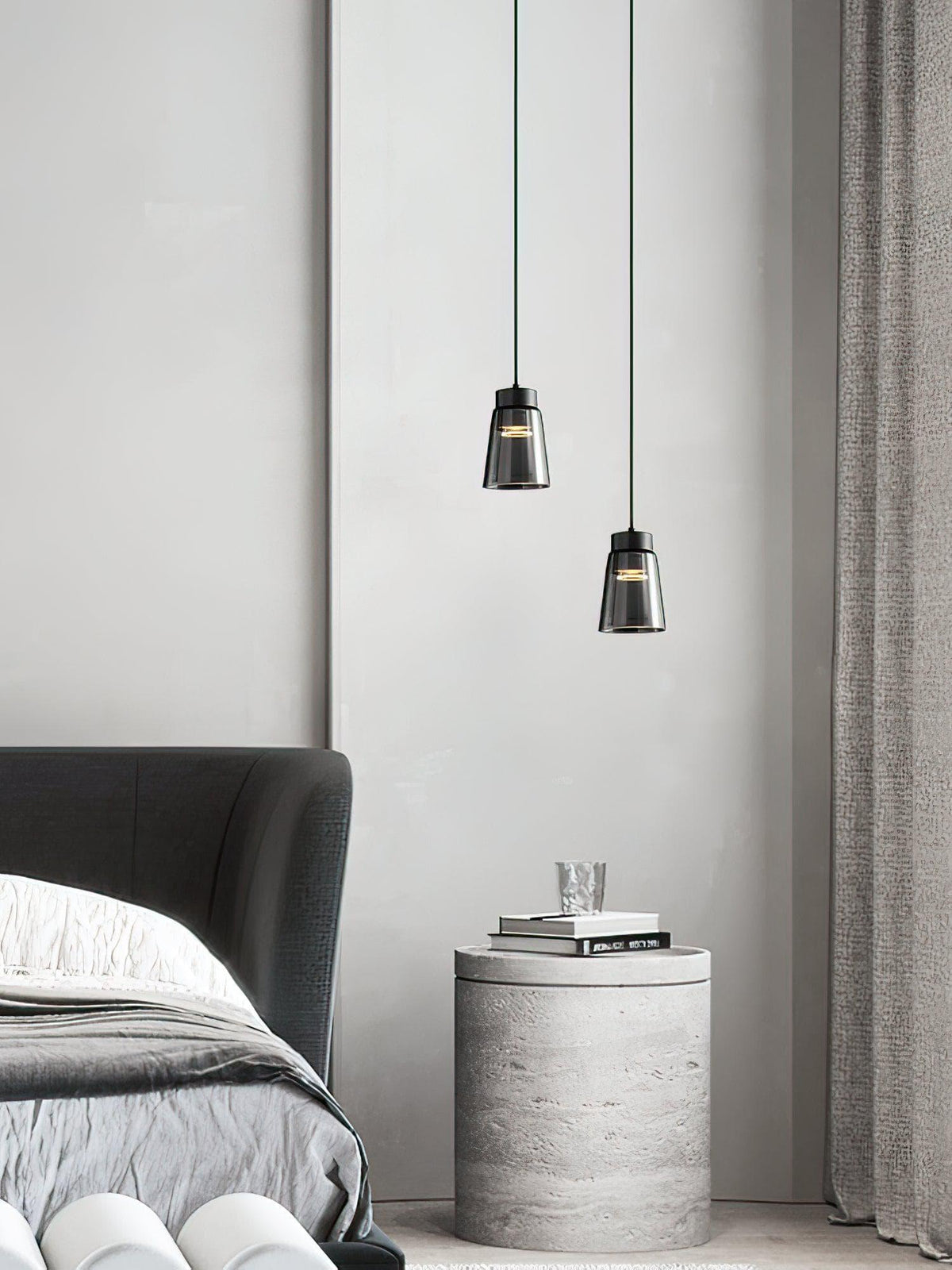 Metavaya Pendant lamp Dia 12cm x H 16cm / ∅ 4.7″ x H 6.3″ / Black Smoke Cone Pendant Lamp 6938617781101 W2023081104-1