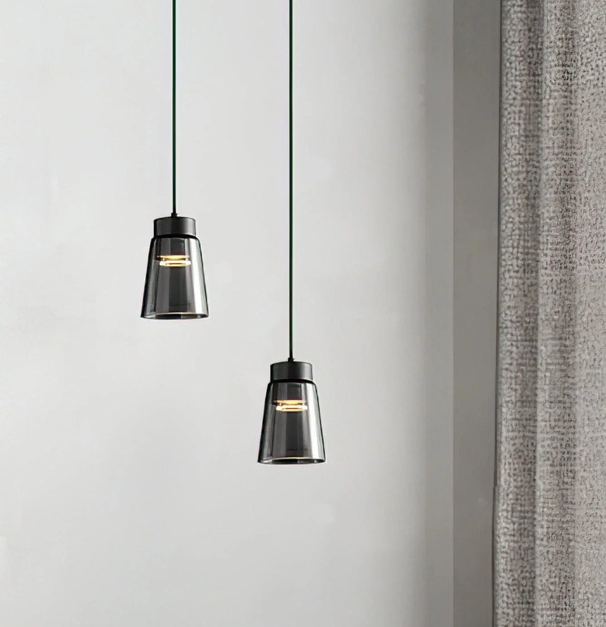 Metavaya Pendant lamp Dia 12cm x H 16cm / ∅ 4.7″ x H 6.3″ / Black Smoke Cone Pendant Lamp 6938617781101 W2023081104-1