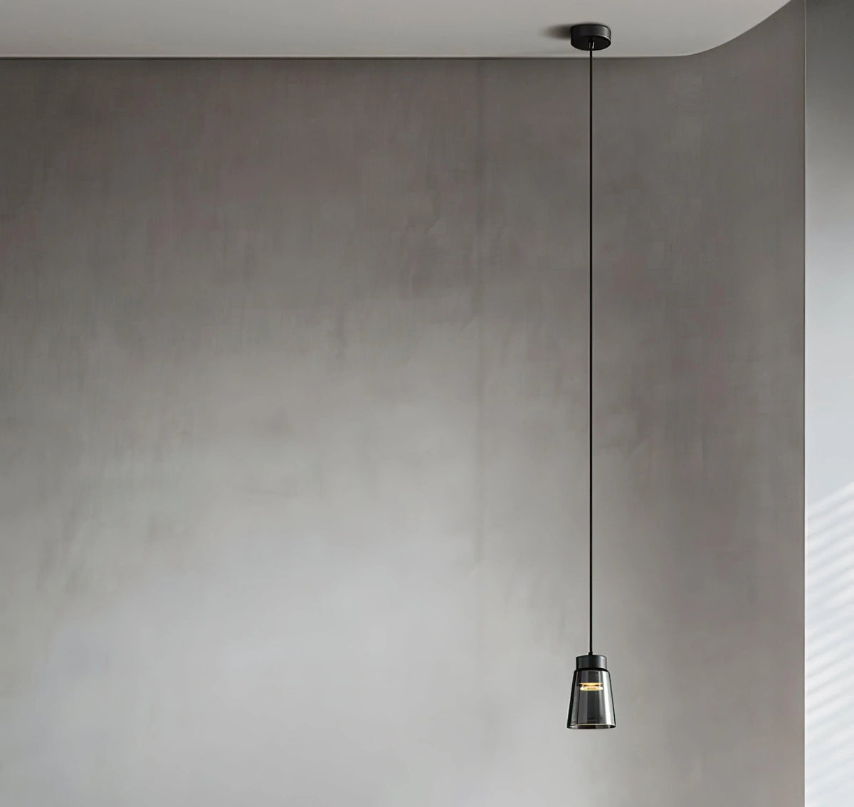 Metavaya Pendant lamp Dia 12cm x H 16cm / ∅ 4.7″ x H 6.3″ / Black Smoke Cone Pendant Lamp 6938617781101 W2023081104-1