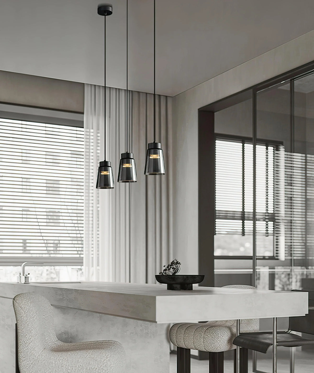 Metavaya Pendant lamp Dia 12cm x H 16cm / ∅ 4.7″ x H 6.3″ / Black Smoke Cone Pendant Lamp 6938617781101 W2023081104-1