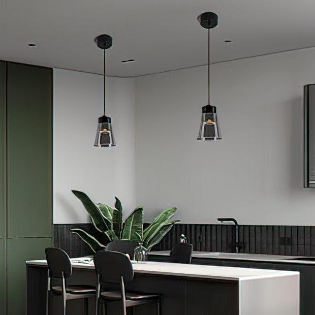 Metavaya Pendant lamp Dia 12cm x H 16cm / ∅ 4.7″ x H 6.3″ / Black Smoke Cone Pendant Lamp 6938617781101 W2023081104-1