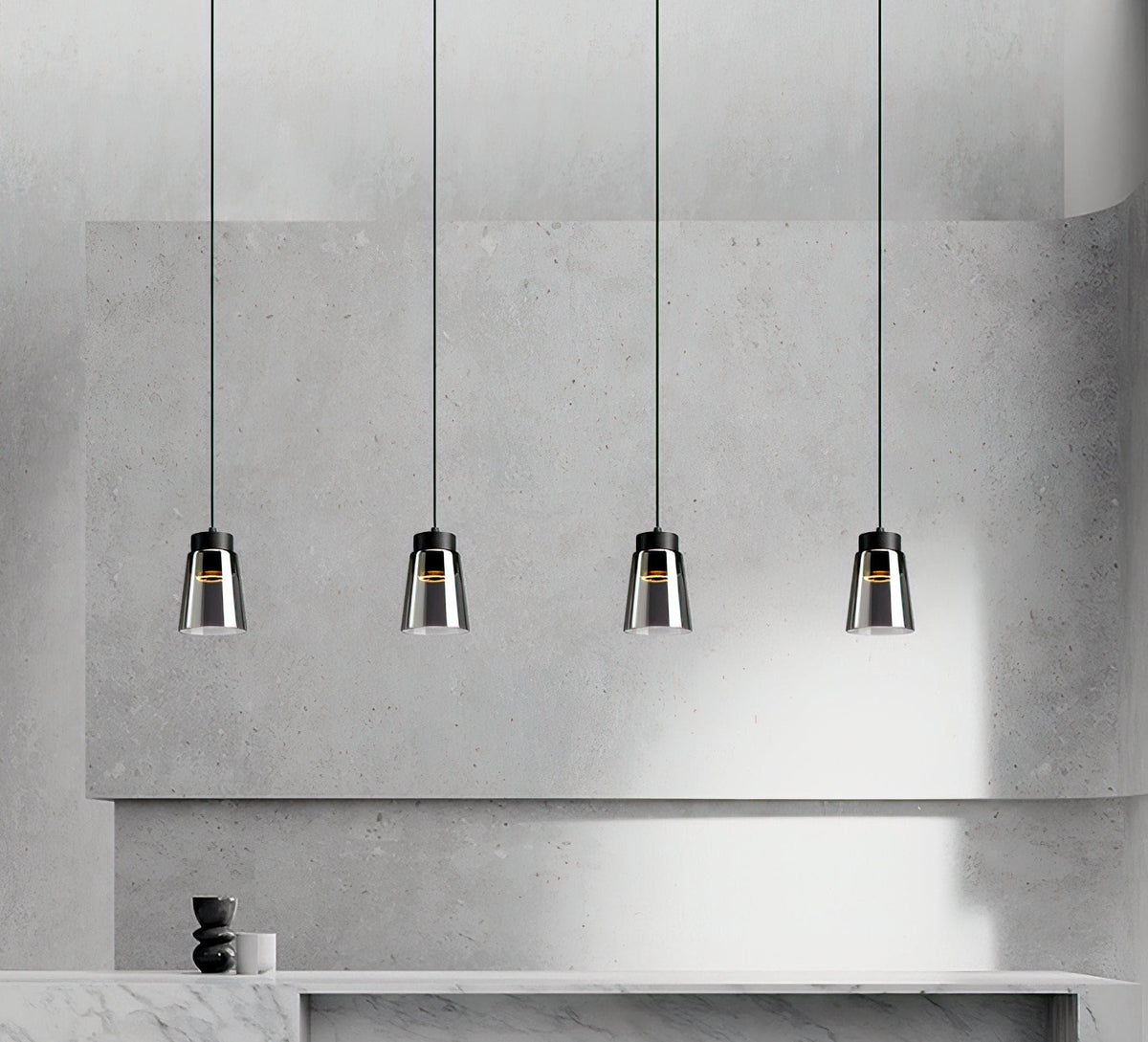Metavaya Pendant lamp Dia 12cm x H 16cm / ∅ 4.7″ x H 6.3″ / Black Smoke Cone Pendant Lamp 6938617781101 W2023081104-1