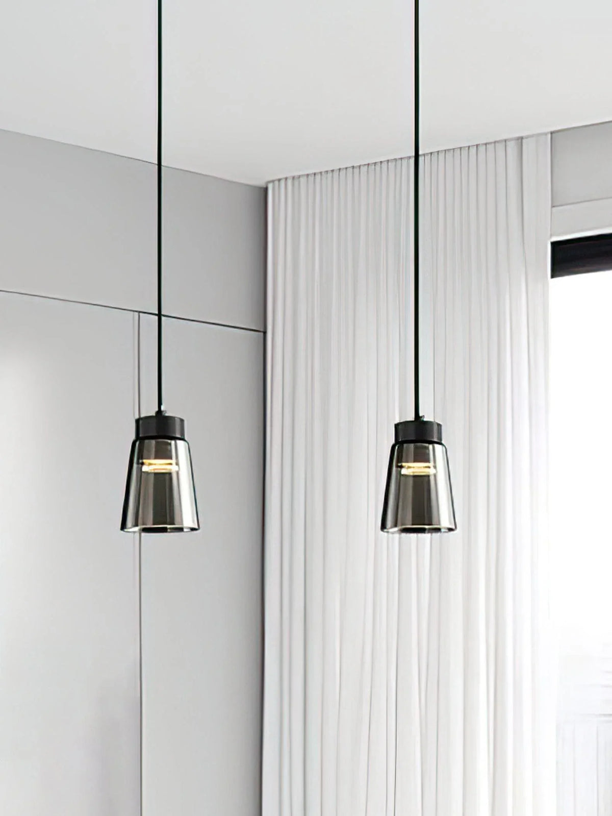Metavaya Pendant lamp Dia 12cm x H 16cm / ∅ 4.7″ x H 6.3″ / Black Smoke Cone Pendant Lamp 6938617781101 W2023081104-1