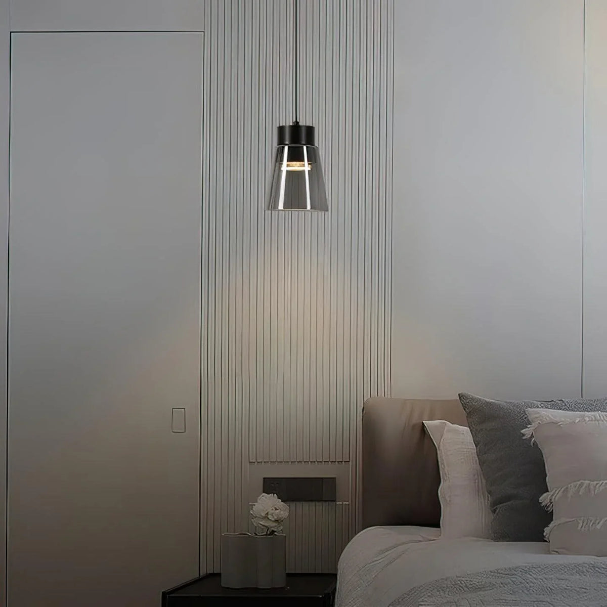 Metavaya Pendant lamp Dia 12cm x H 16cm / ∅ 4.7″ x H 6.3″ / Black Smoke Cone Pendant Lamp 6938617781101 W2023081104-1