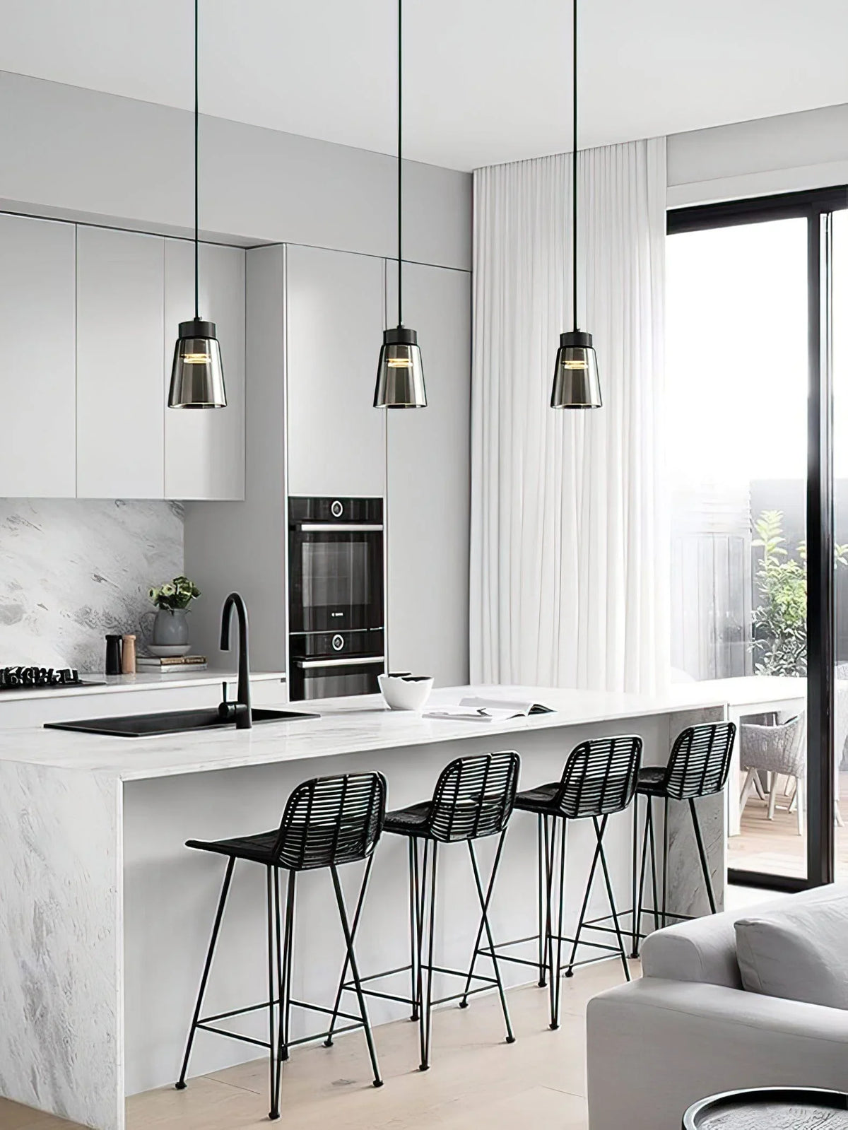 Metavaya Pendant lamp Dia 12cm x H 16cm / ∅ 4.7″ x H 6.3″ / Black Smoke Cone Pendant Lamp 6938617781101 W2023081104-1