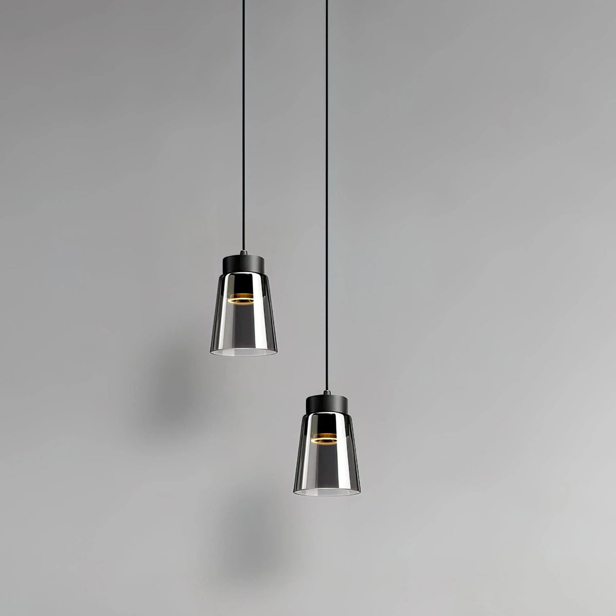 Metavaya Pendant lamp Dia 12cm x H 16cm / ∅ 4.7″ x H 6.3″ / Black Smoke Cone Pendant Lamp 6938617781101 W2023081104-1