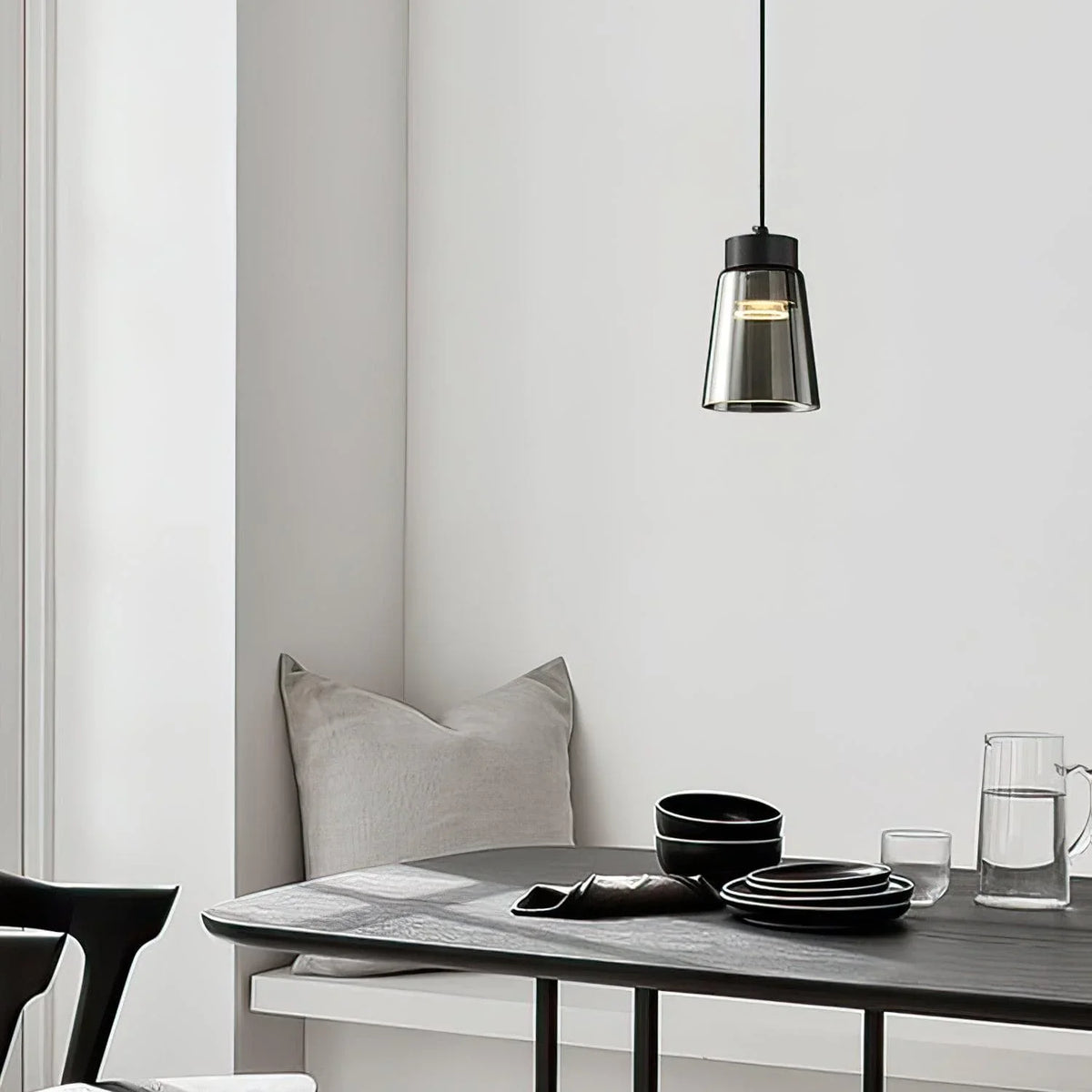 Metavaya Pendant lamp Dia 12cm x H 16cm / ∅ 4.7″ x H 6.3″ / Black Smoke Cone Pendant Lamp 6938617781101 W2023081104-1