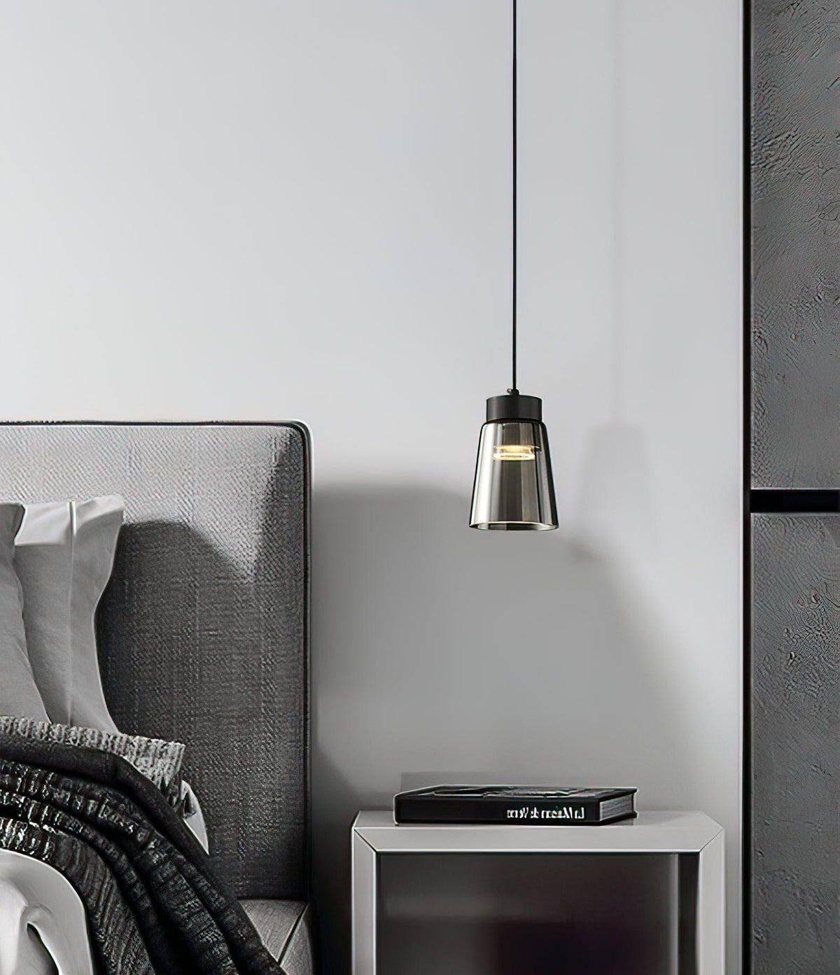 Metavaya Pendant lamp Dia 12cm x H 16cm / ∅ 4.7″ x H 6.3″ / Black Smoke Cone Pendant Lamp 6938617781101 W2023081104-1