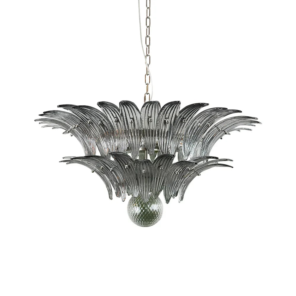 Smoked Glass Palmette Chandelier | Metavaya