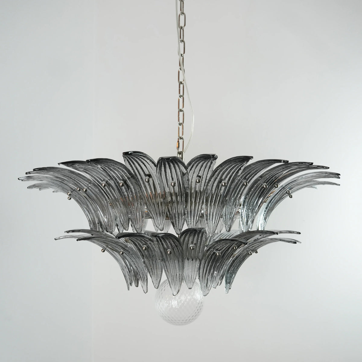 Smoked Glass Palmette Chandelier - view 10 | Metavaya
