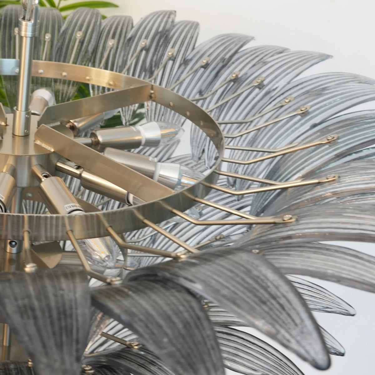 Smoked Glass Palmette Chandelier - view 17 | Metavaya