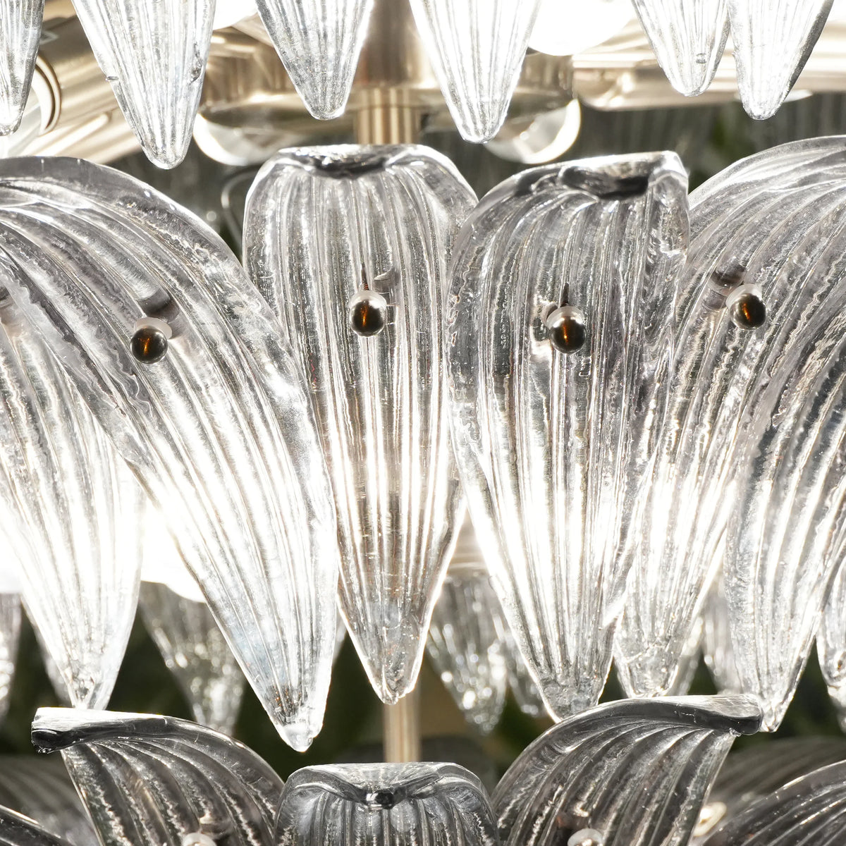 Smoked Glass Palmette Chandelier - view 13 | Metavaya