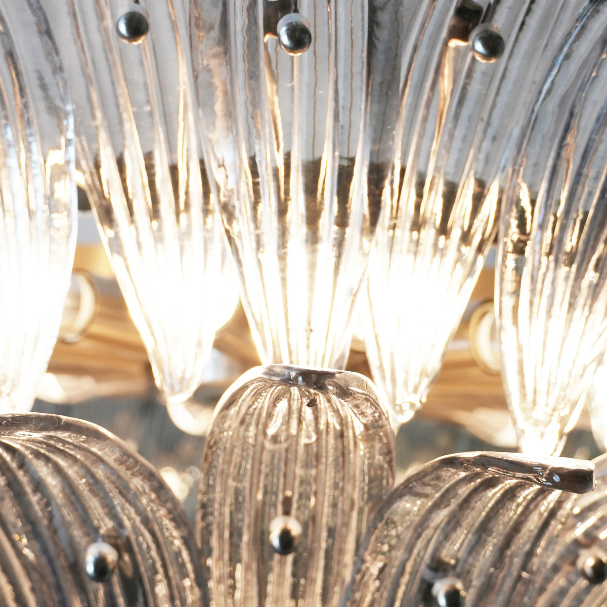 Smoked Glass Palmette Chandelier - view 15 | Metavaya