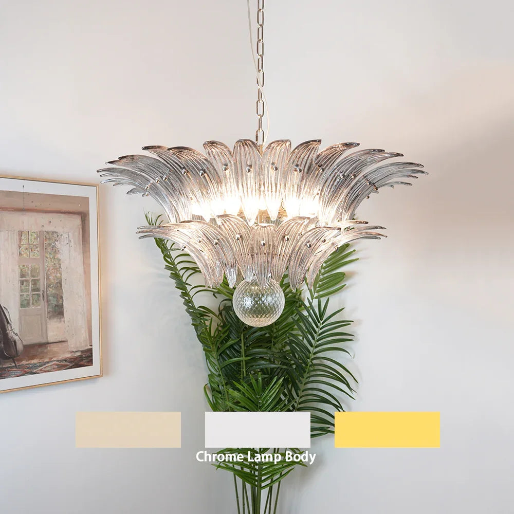 Smoked Glass Palmette Chandelier - view 19 | Metavaya