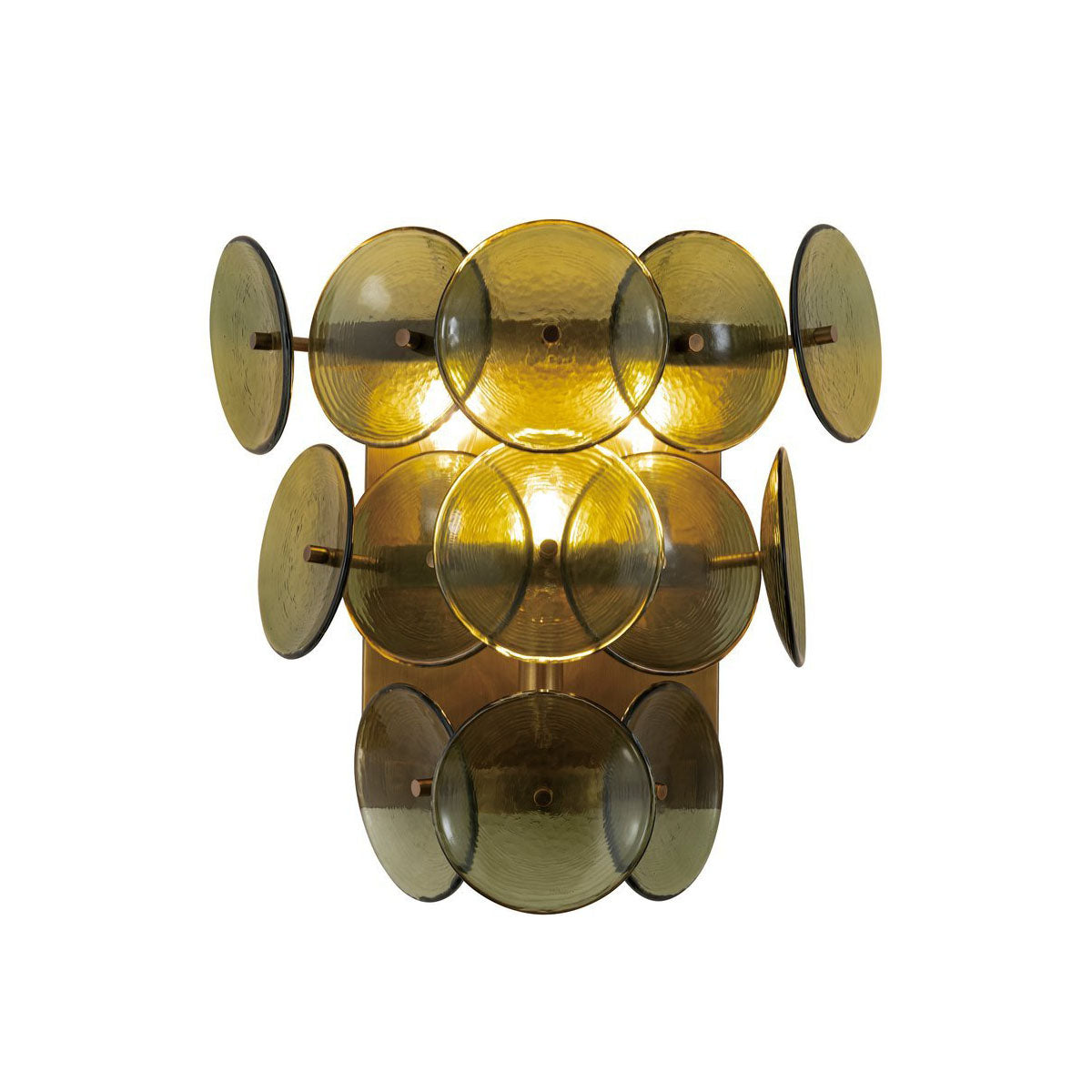 Solaris Disc Hammered Glass Wall Lamp - view 15 | Metavaya