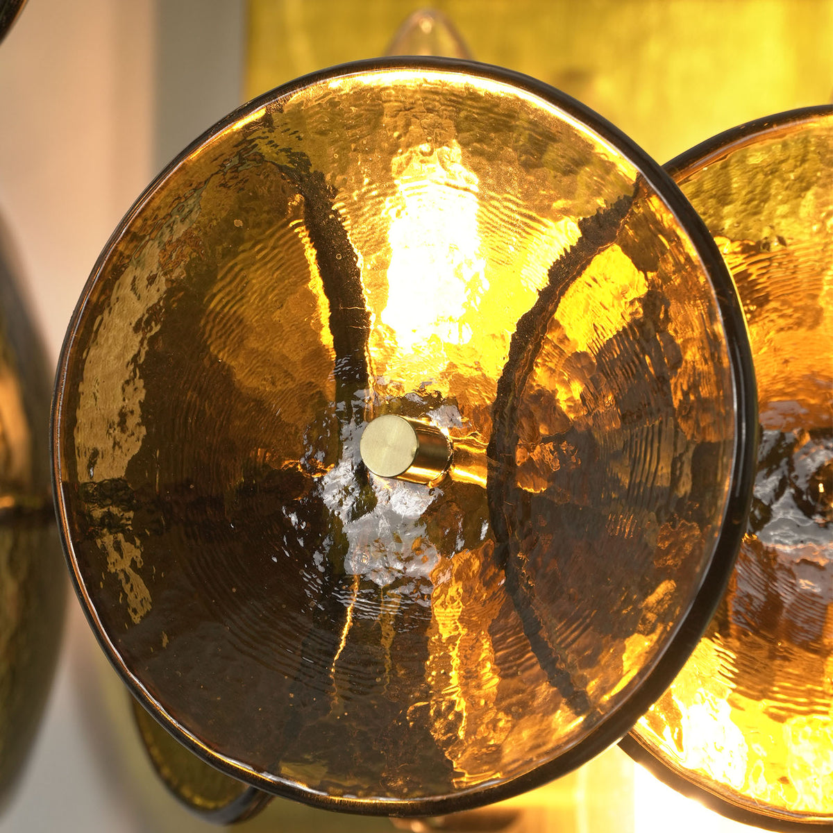 Solaris Disc Hammered Glass Wall Lamp - view 20 | Metavaya