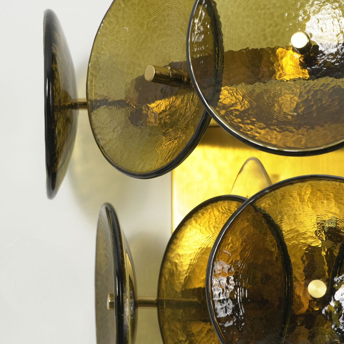 Solaris Disc Hammered Glass Wall Lamp - view 18 | Metavaya