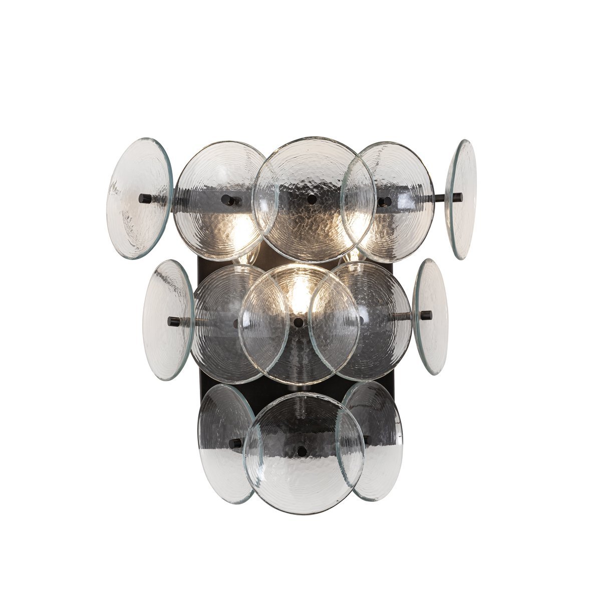 Solaris Disc Hammered Glass Wall Lamp - view 14 | Metavaya