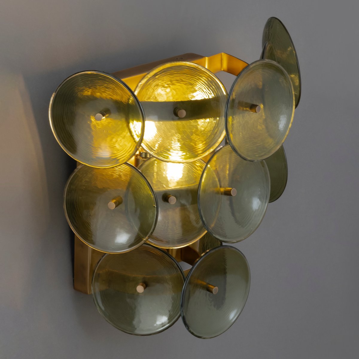 Solaris Disc Hammered Glass Wall Lamp - view 22 | Metavaya