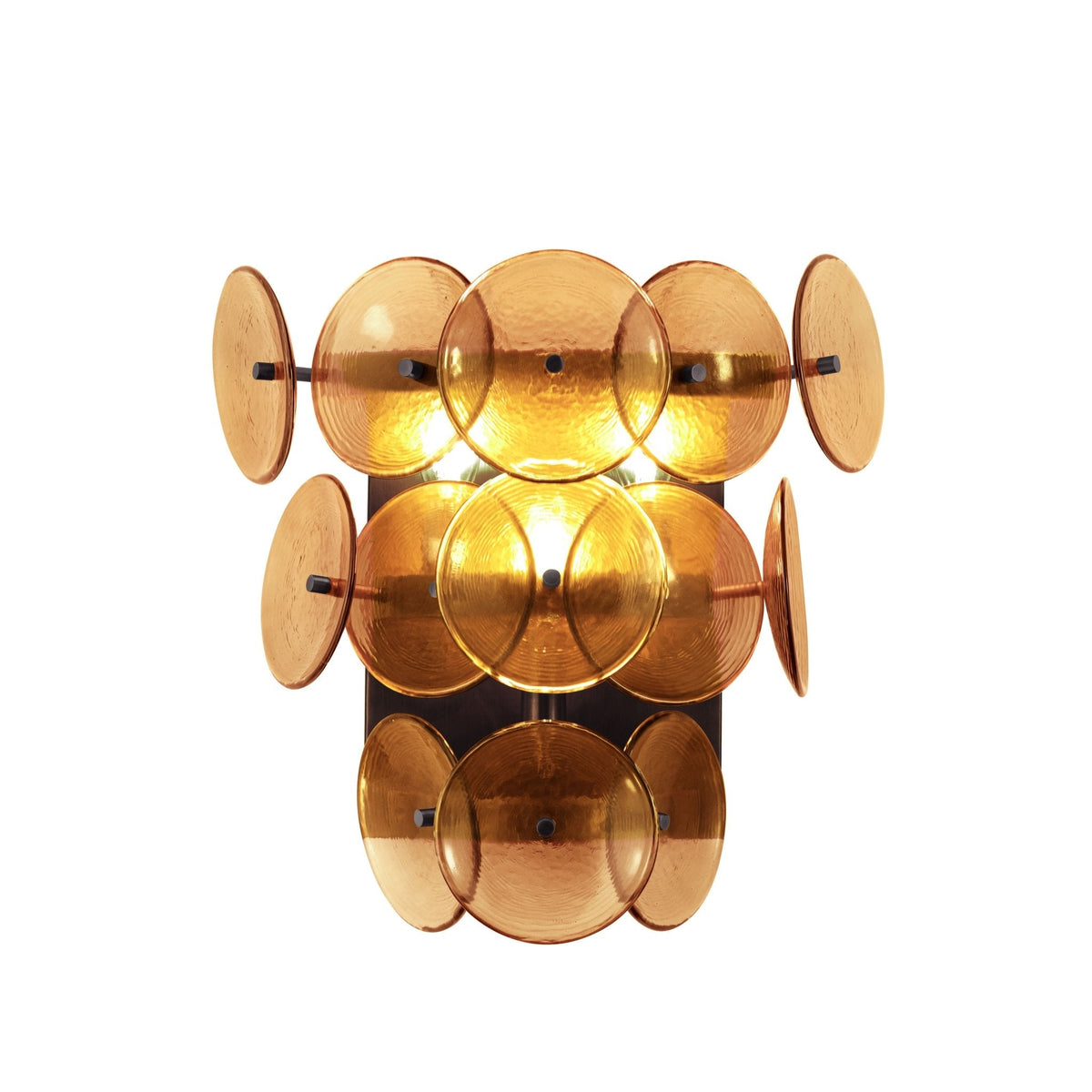 Solaris Disc Hammered Glass Wall Lamp - view 13 | Metavaya