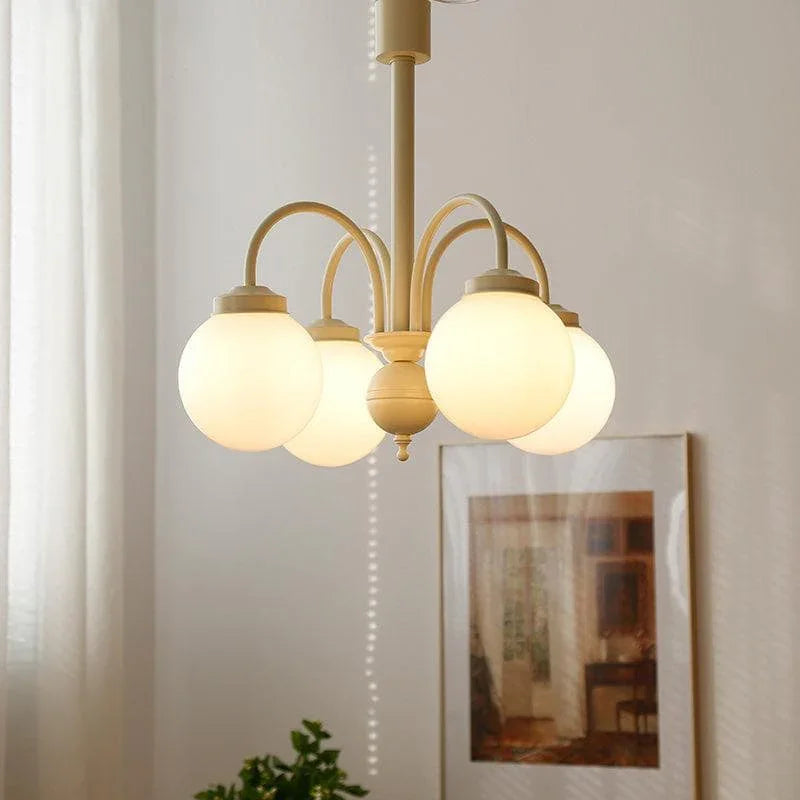 Metavaya Pendant Light 4 heads Dia 50cm x H 40cm / ∅ 19.7″ x H 15.7″ / Yellow Spherical Shape Pendant Light 6938617801823 M2023101804-1