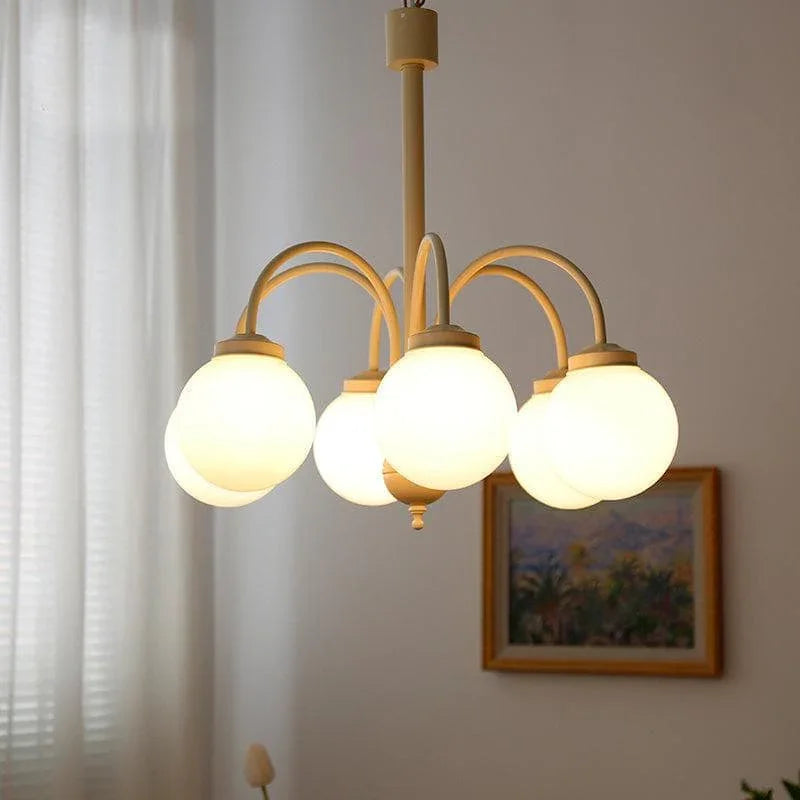 Metavaya Pendant Light 6 heads Size: Dia 65cm x H 50cm / ∅ 25.6″ x H 19.7″ / Yellow Spherical Shape Pendant Light 6938617801847 M2023101804-3