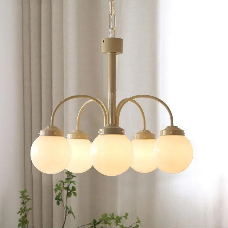 Metavaya Pendant Light 5 heads Size: Dia 55cm x H 40cm / ∅ 21.7″ x H 15.7″ / Yellow Spherical Shape Pendant Light 6938617801830 M2023101804-2