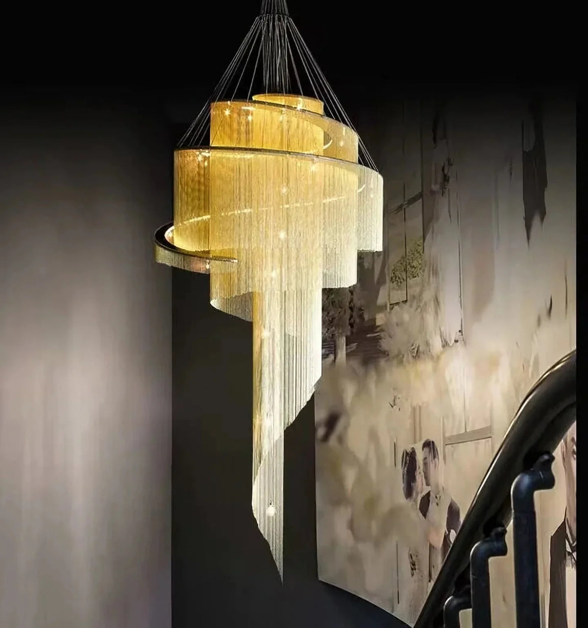 Metavaya Chandelier Spiral Tassel Chandelier Spiral Tassel Chandelier- Buy online