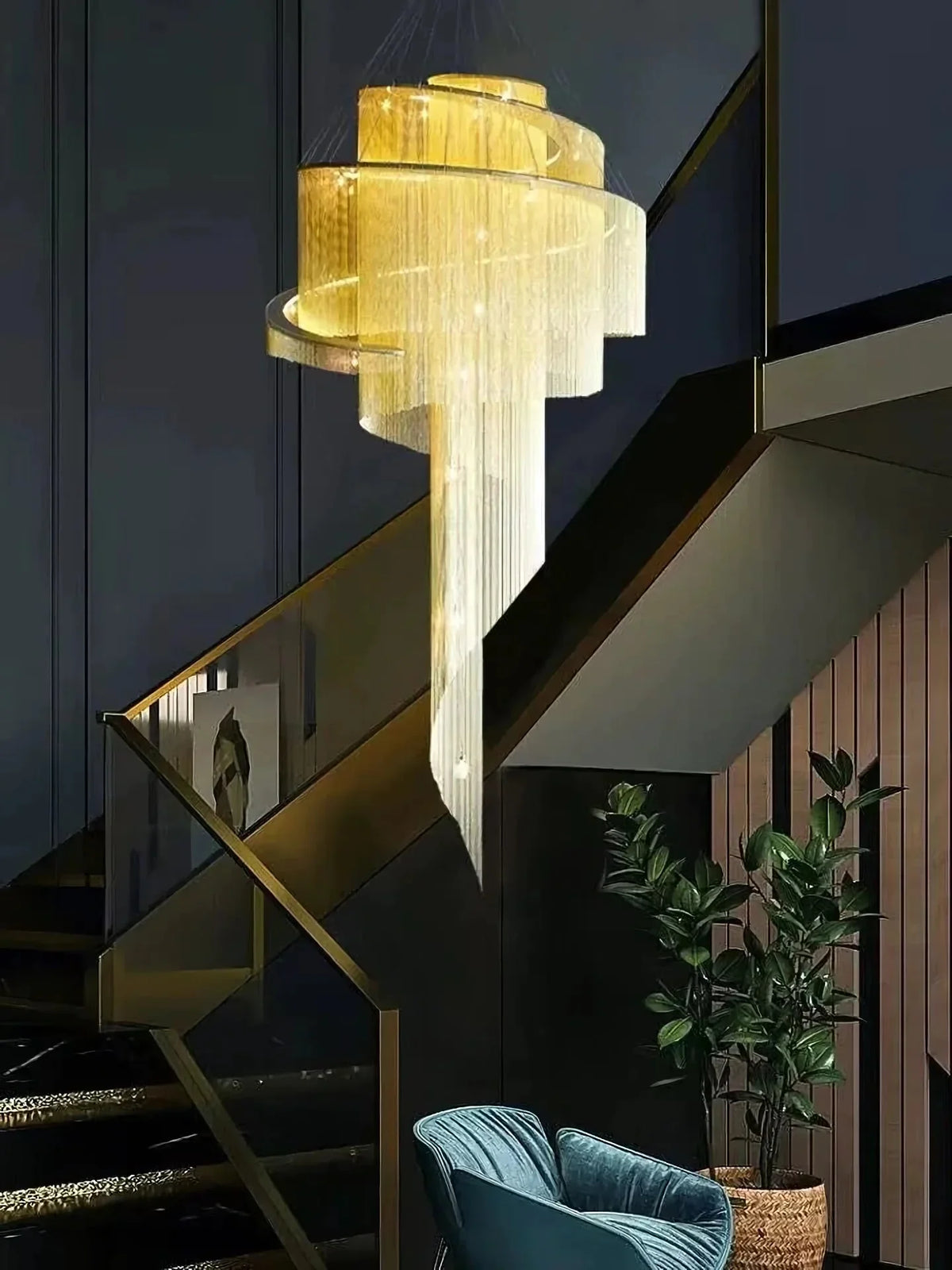 Metavaya Chandelier Spiral Tassel Chandelier Spiral Tassel Chandelier- Buy online
