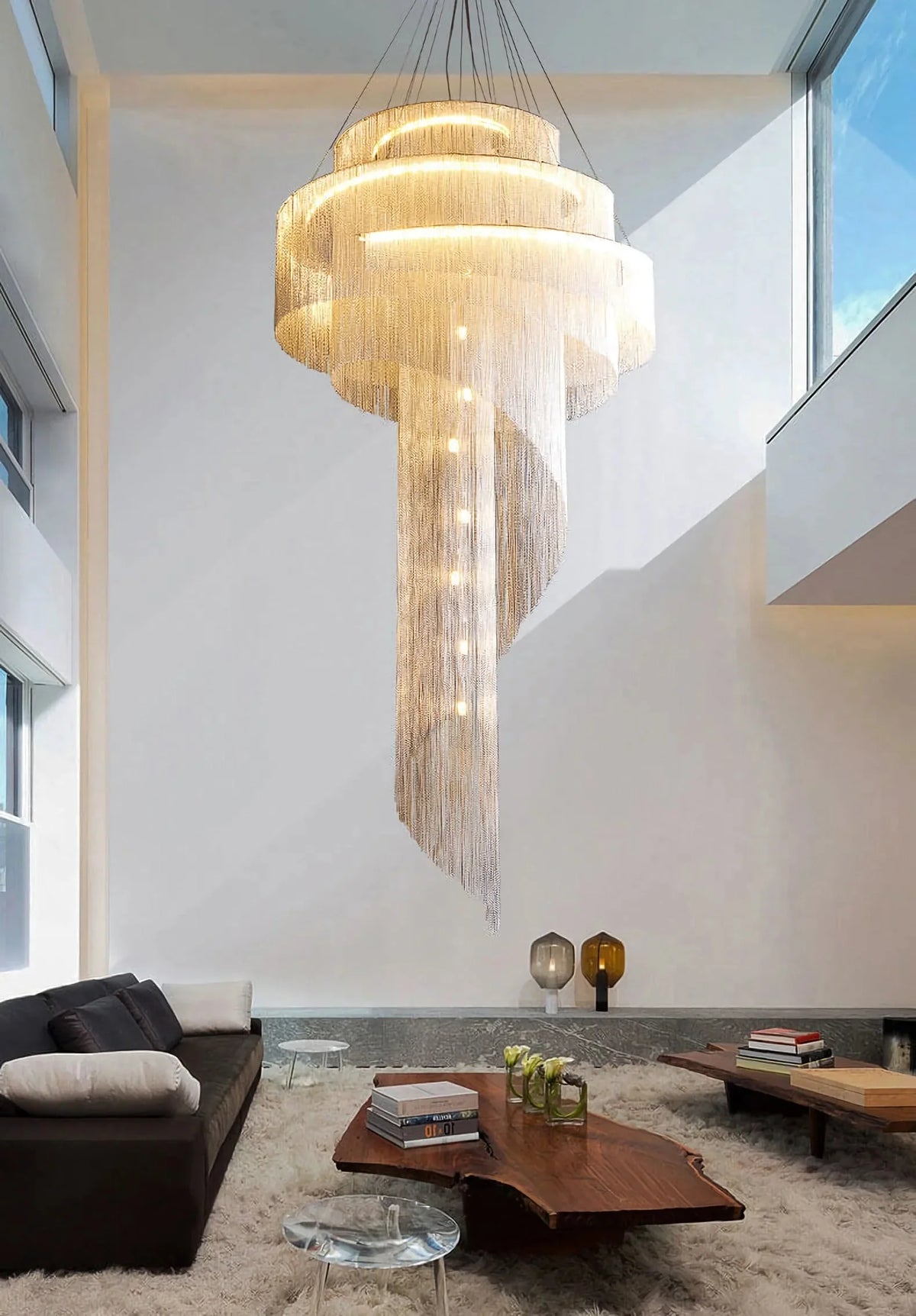 Metavaya Chandelier Spiral Tassel Chandelier Spiral Tassel Chandelier- Buy online