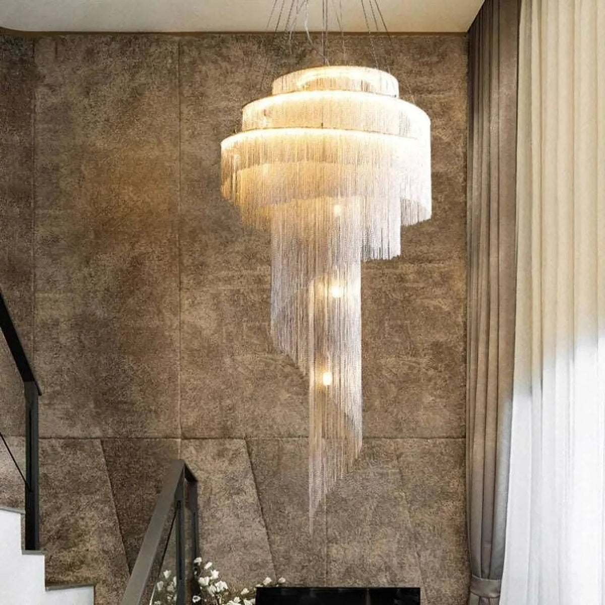 Metavaya Chandelier Spiral Tassel Chandelier Spiral Tassel Chandelier- Buy online
