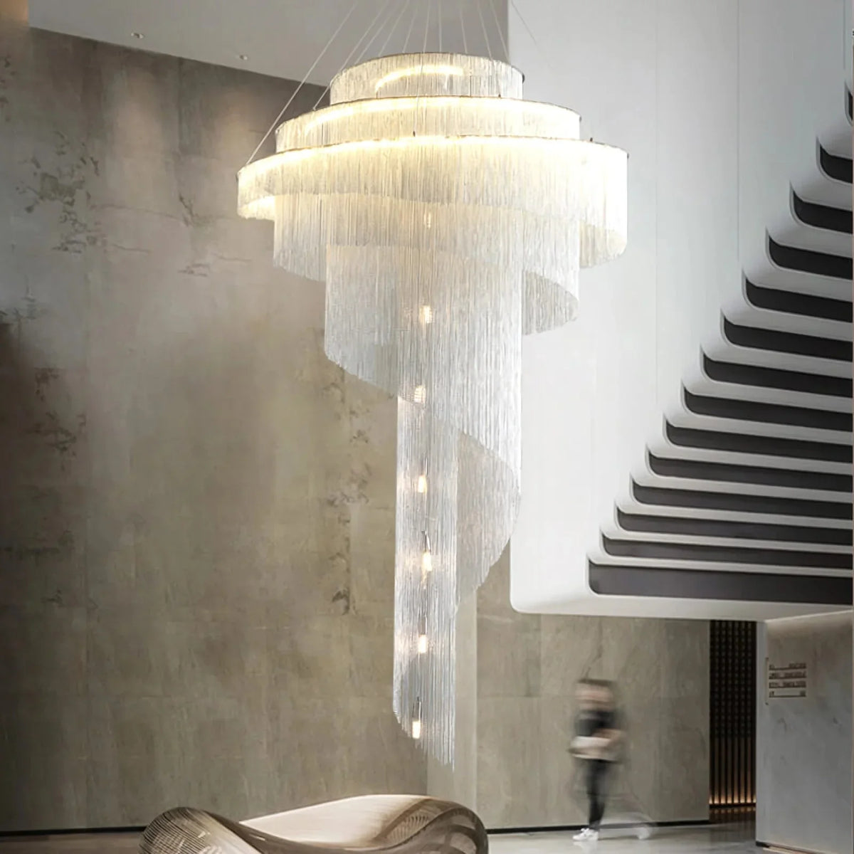 Metavaya Chandelier Spiral Tassel Chandelier Spiral Tassel Chandelier- Buy online