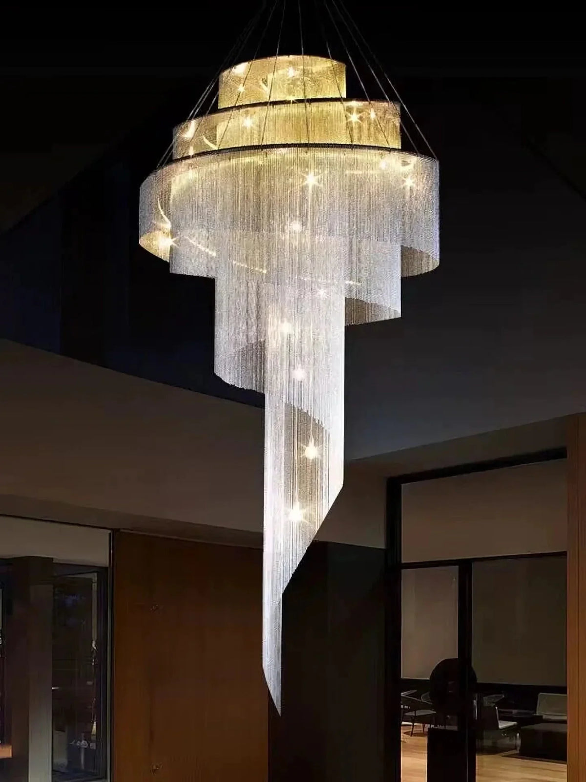Metavaya Chandelier Spiral Tassel Chandelier Spiral Tassel Chandelier- Buy online