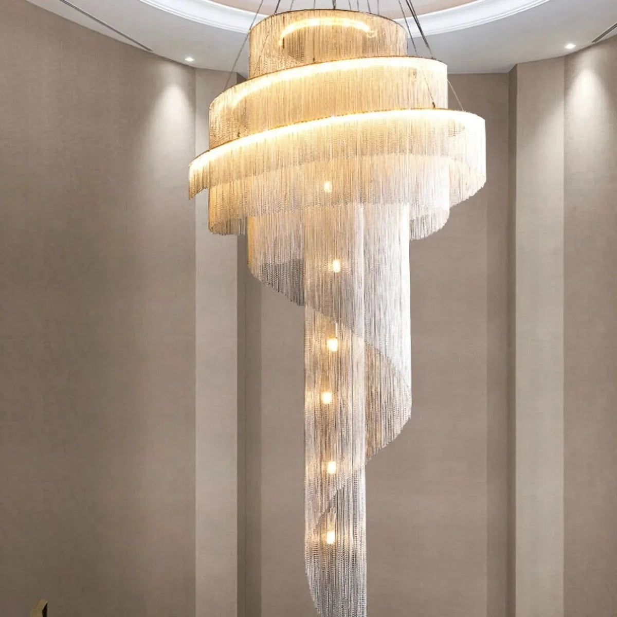 Metavaya Chandelier Spiral Tassel Chandelier Spiral Tassel Chandelier- Buy online