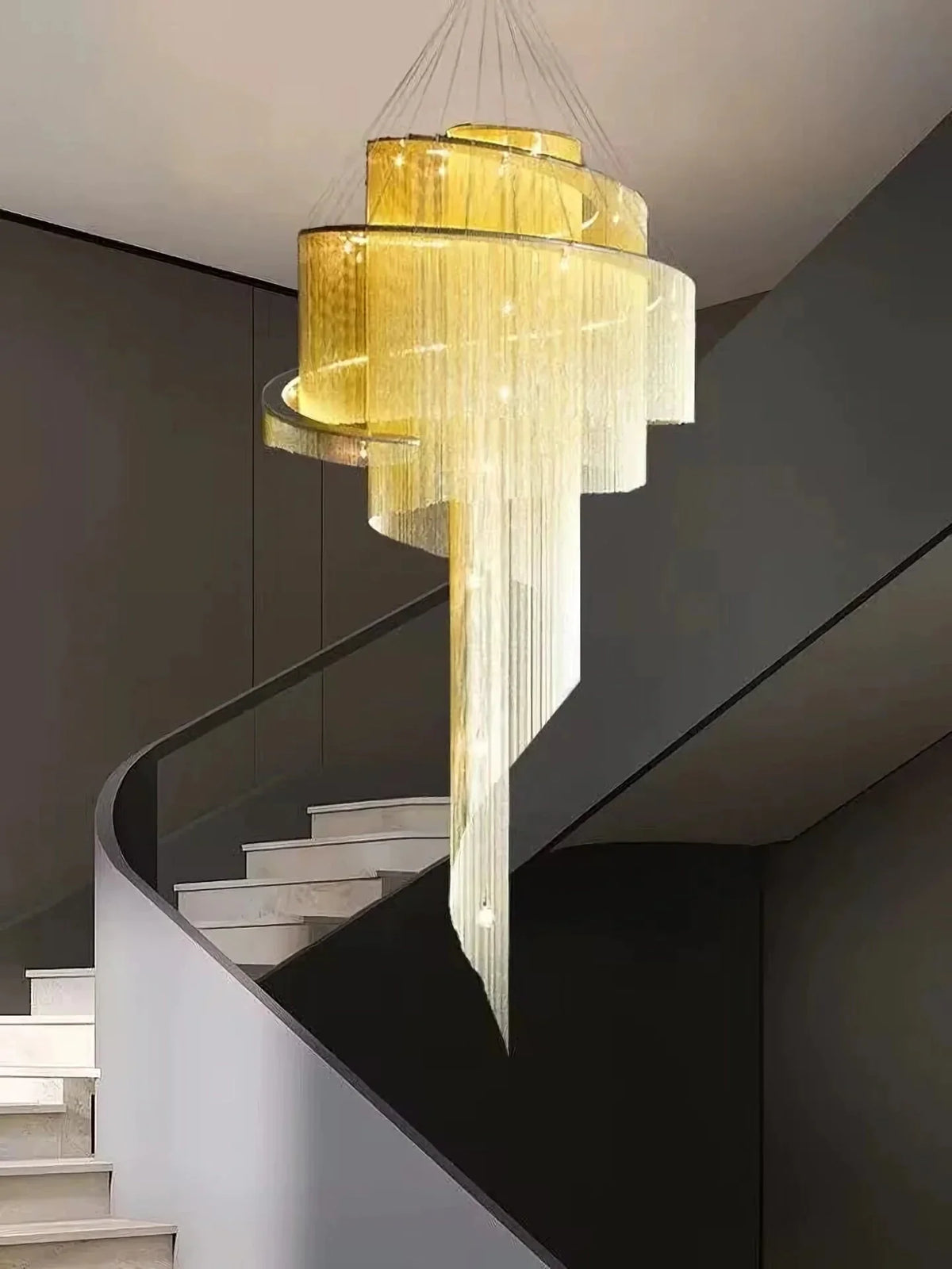 Metavaya Chandelier Spiral Tassel Chandelier Spiral Tassel Chandelier- Buy online