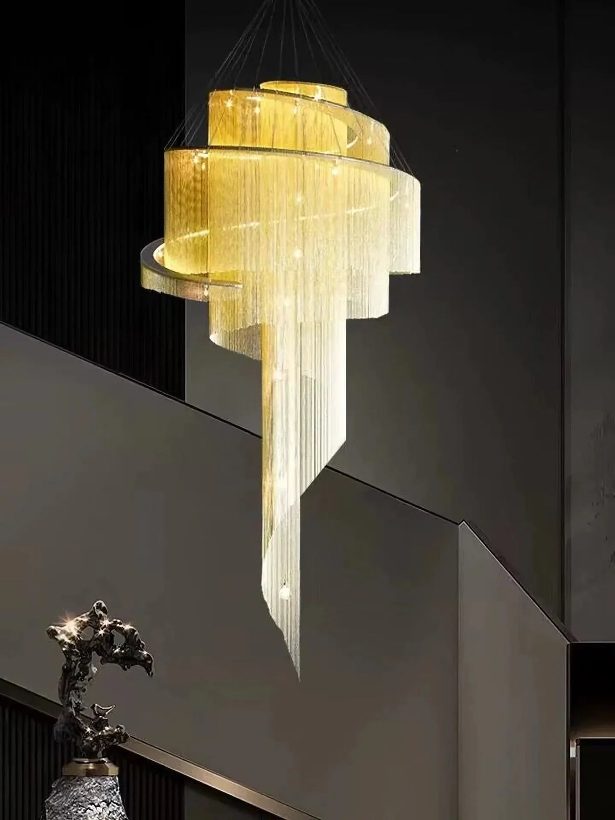 Metavaya Chandelier Spiral Tassel Chandelier Spiral Tassel Chandelier- Buy online