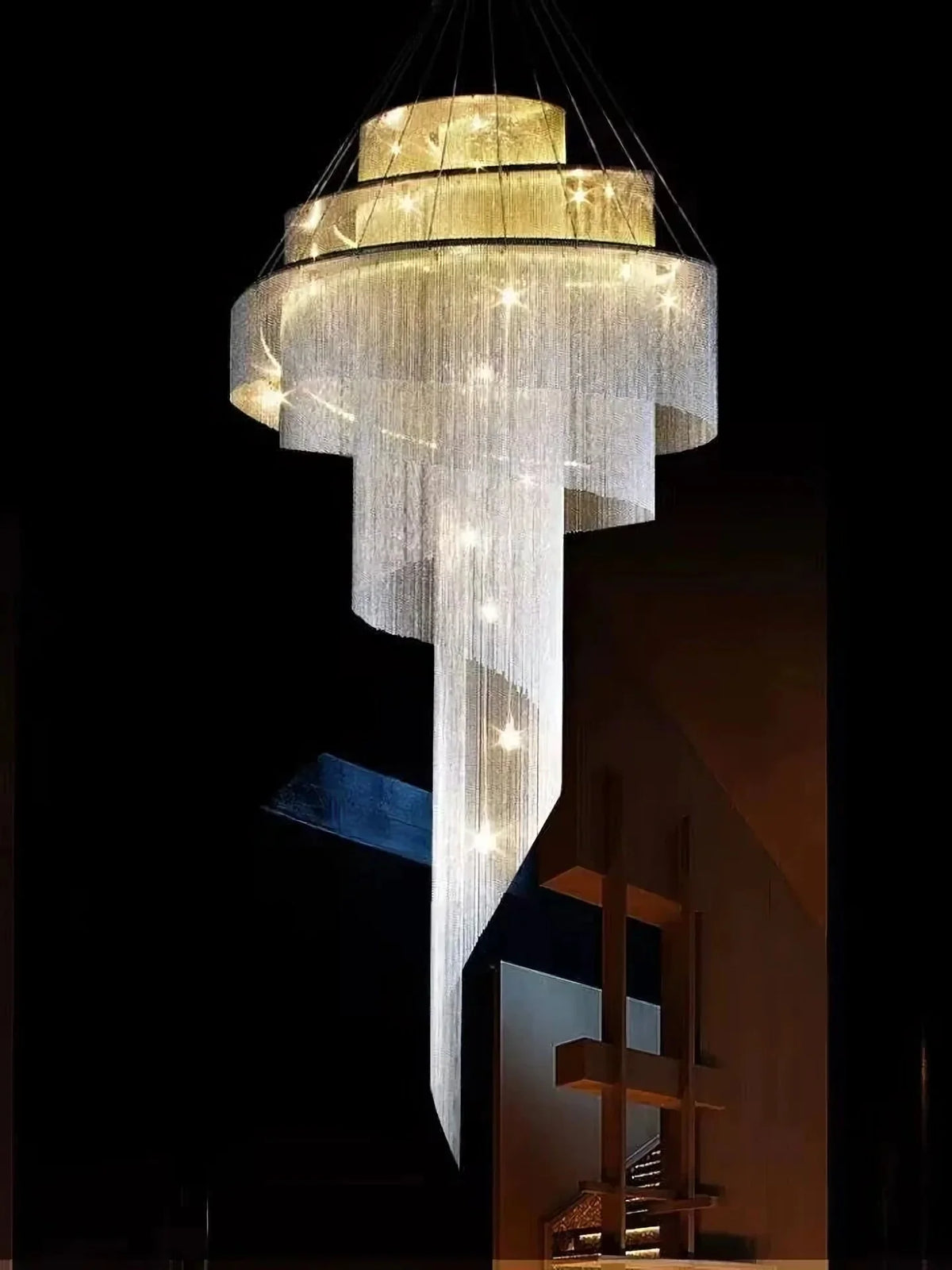 Metavaya Chandelier Spiral Tassel Chandelier Spiral Tassel Chandelier- Buy online