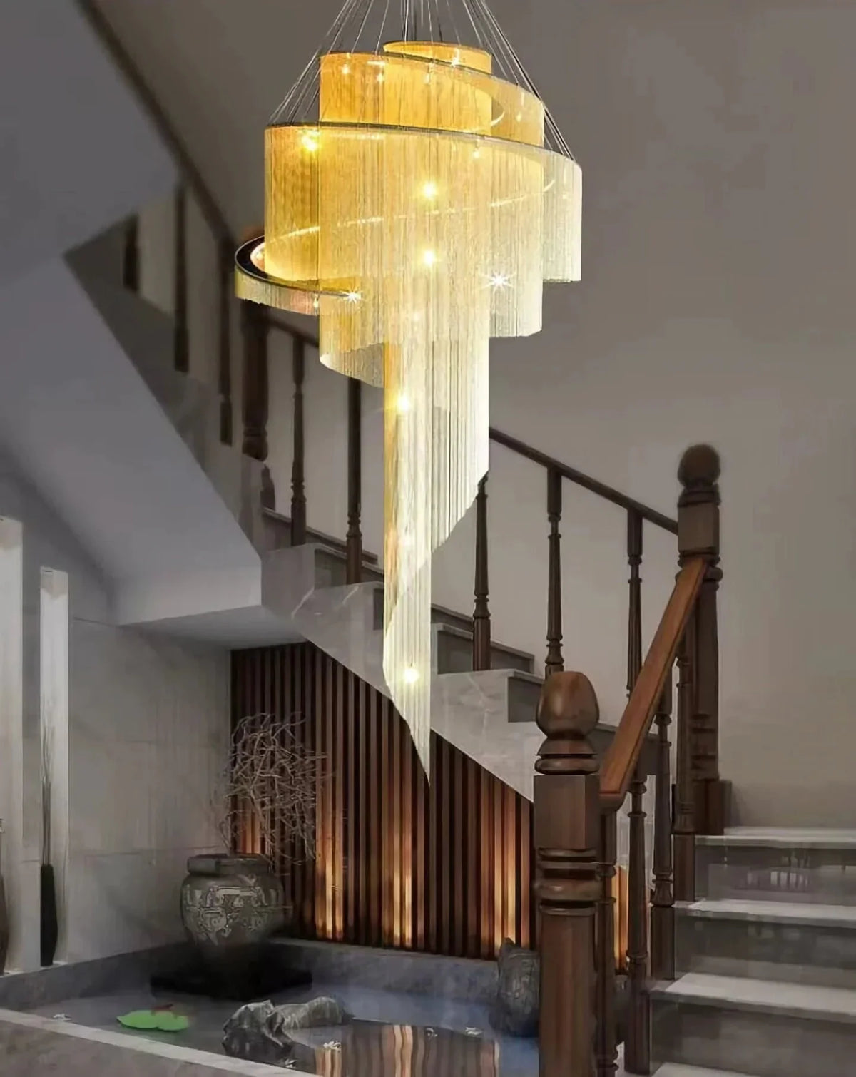 Metavaya Chandelier Spiral Tassel Chandelier Spiral Tassel Chandelier- Buy online