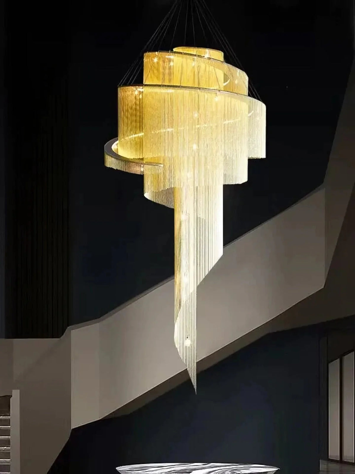 Metavaya Chandelier Spiral Tassel Chandelier Spiral Tassel Chandelier- Buy online