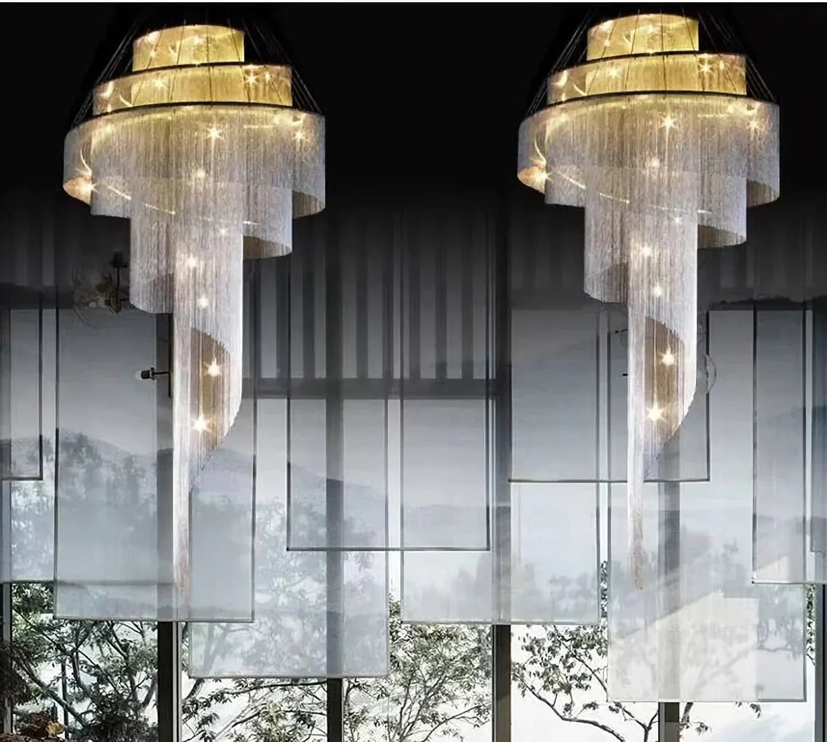 Metavaya Chandelier Spiral Tassel Chandelier Spiral Tassel Chandelier- Buy online