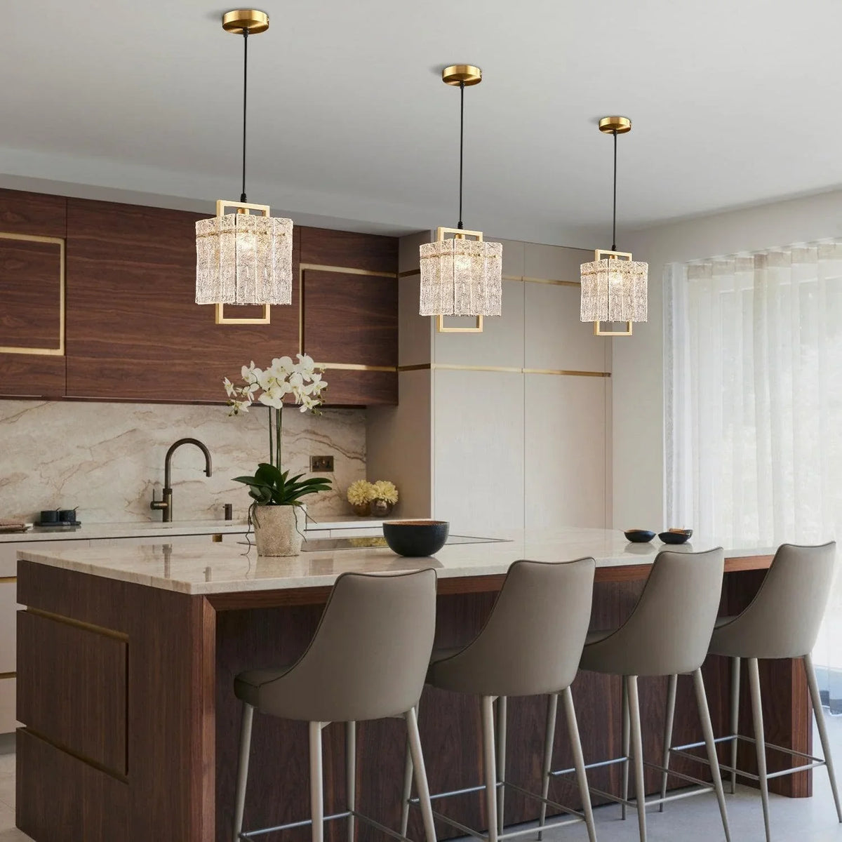 Metavaya Wall lamp Dia 20cm x H 180cm / L 7.9″ x H 70.9″ / Gold Modern Luxury Copper Pendant Light 6938617781248 M2023081501-1