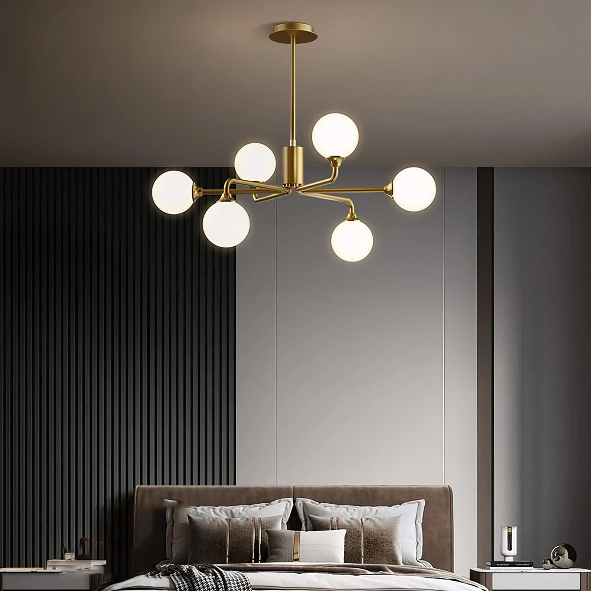 Metavaya Chandelier Staggered Glass Globes Chandelier