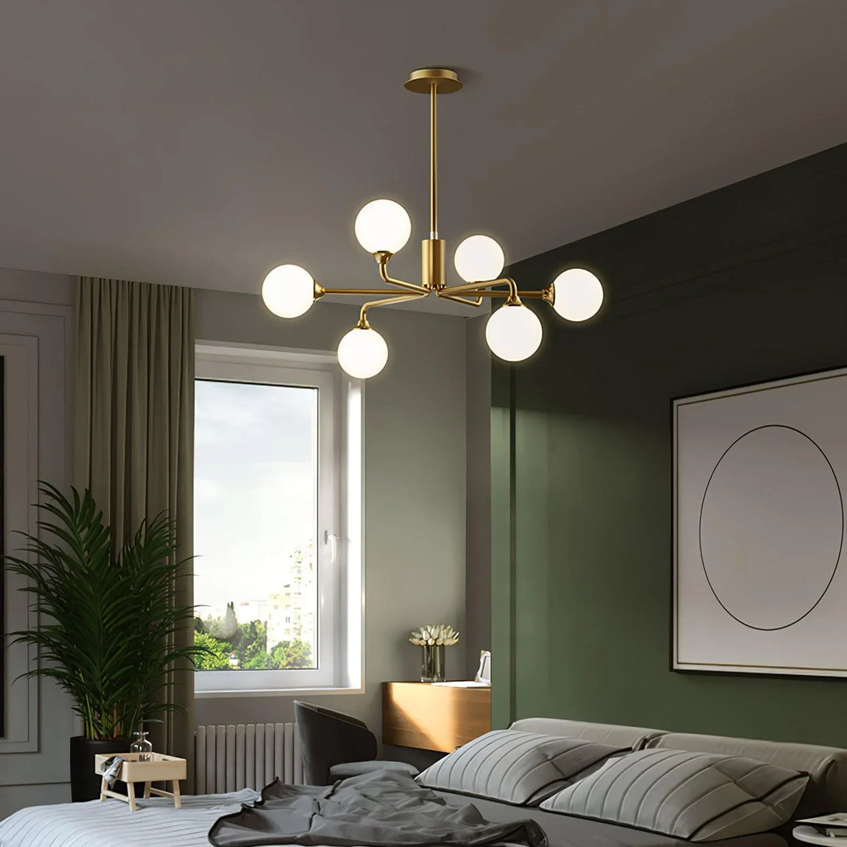 Metavaya Chandelier Staggered Glass Globes Chandelier