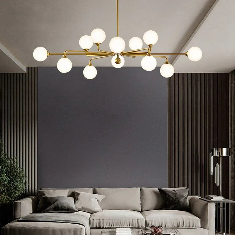 Metavaya Chandelier Staggered Glass Globes Chandelier