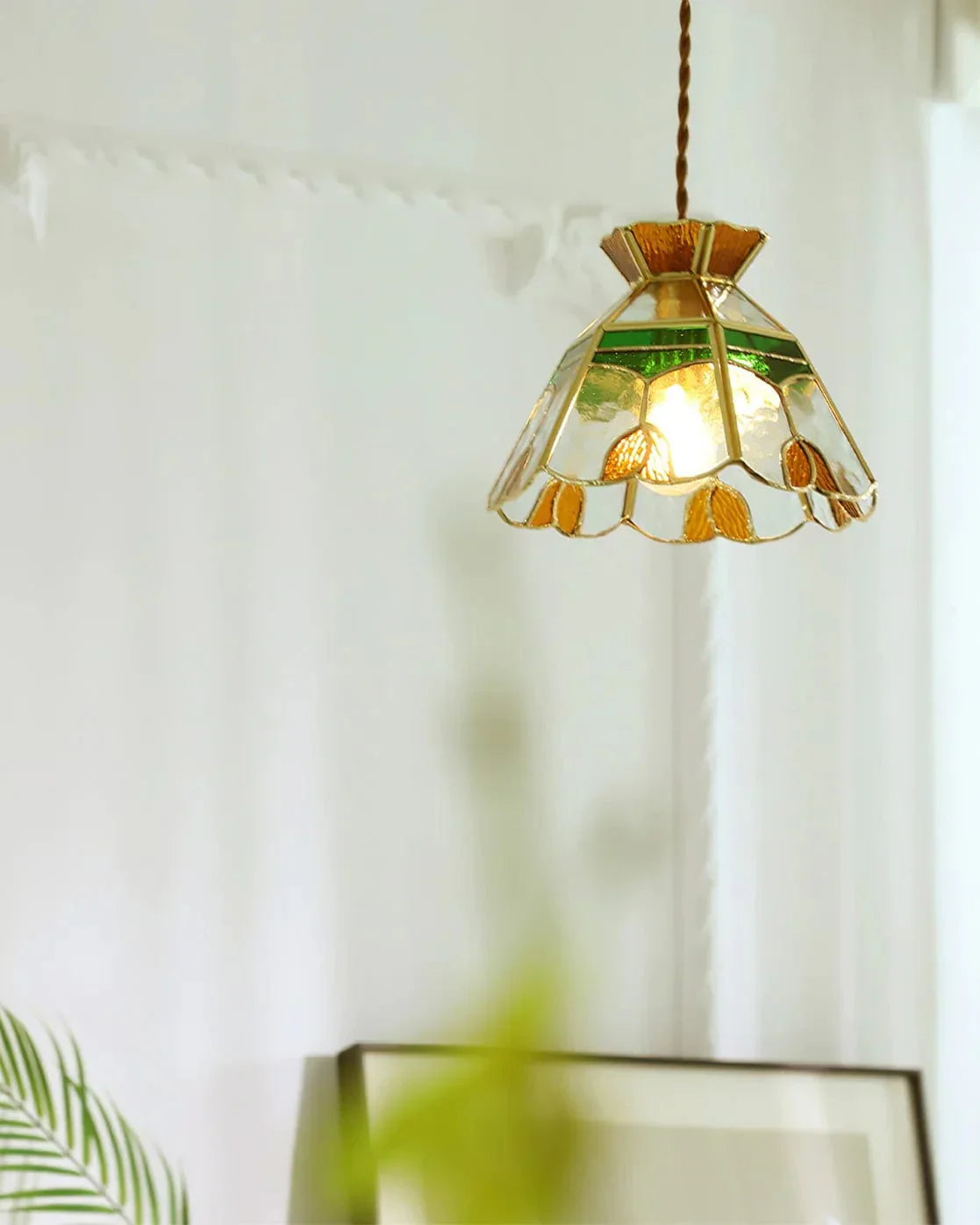 Metavaya Pendant light Stained Glass Pendant Lamp