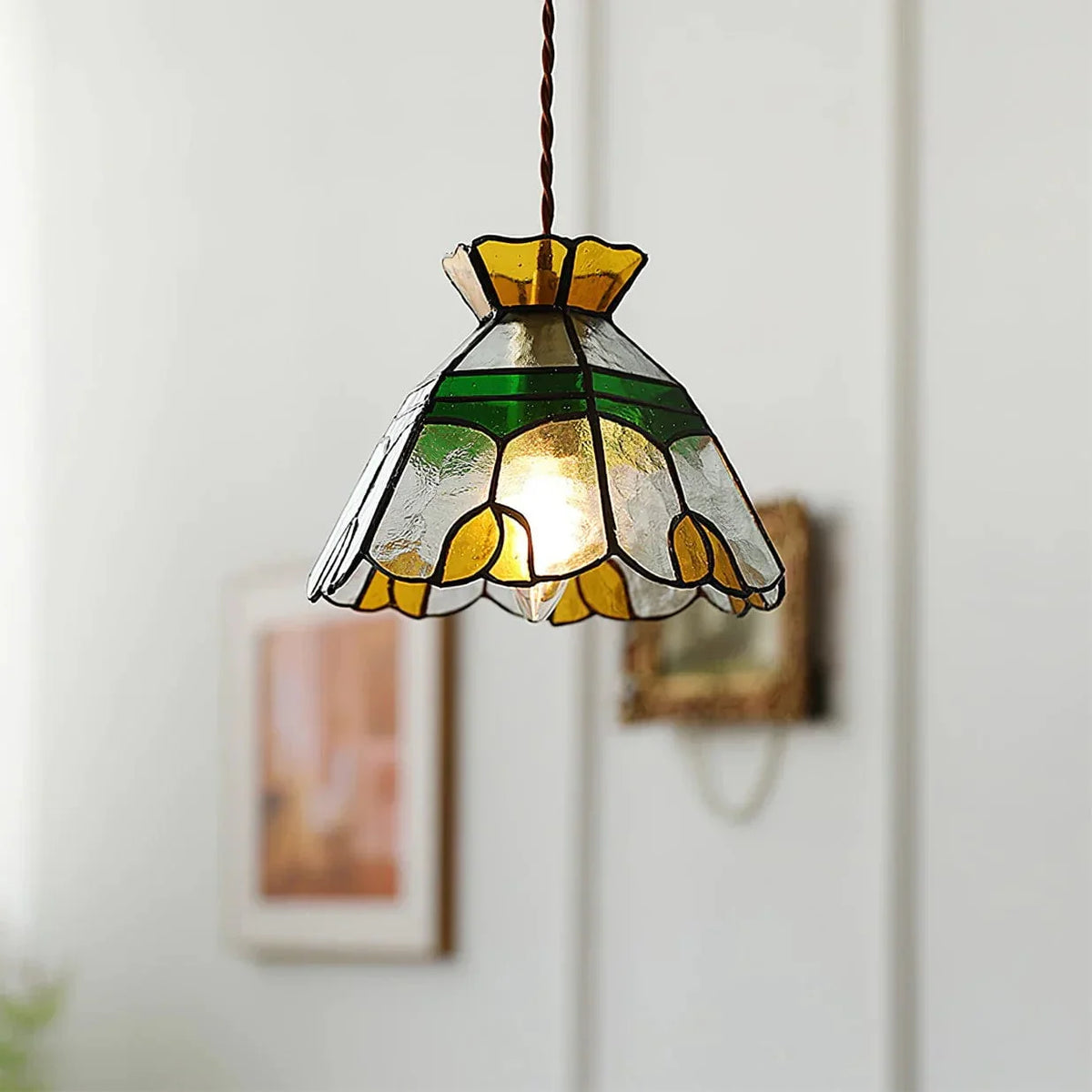 Metavaya Pendant light Stained Glass Pendant Lamp