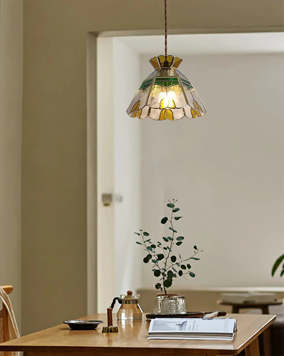 Metavaya Pendant light Stained Glass Pendant Lamp