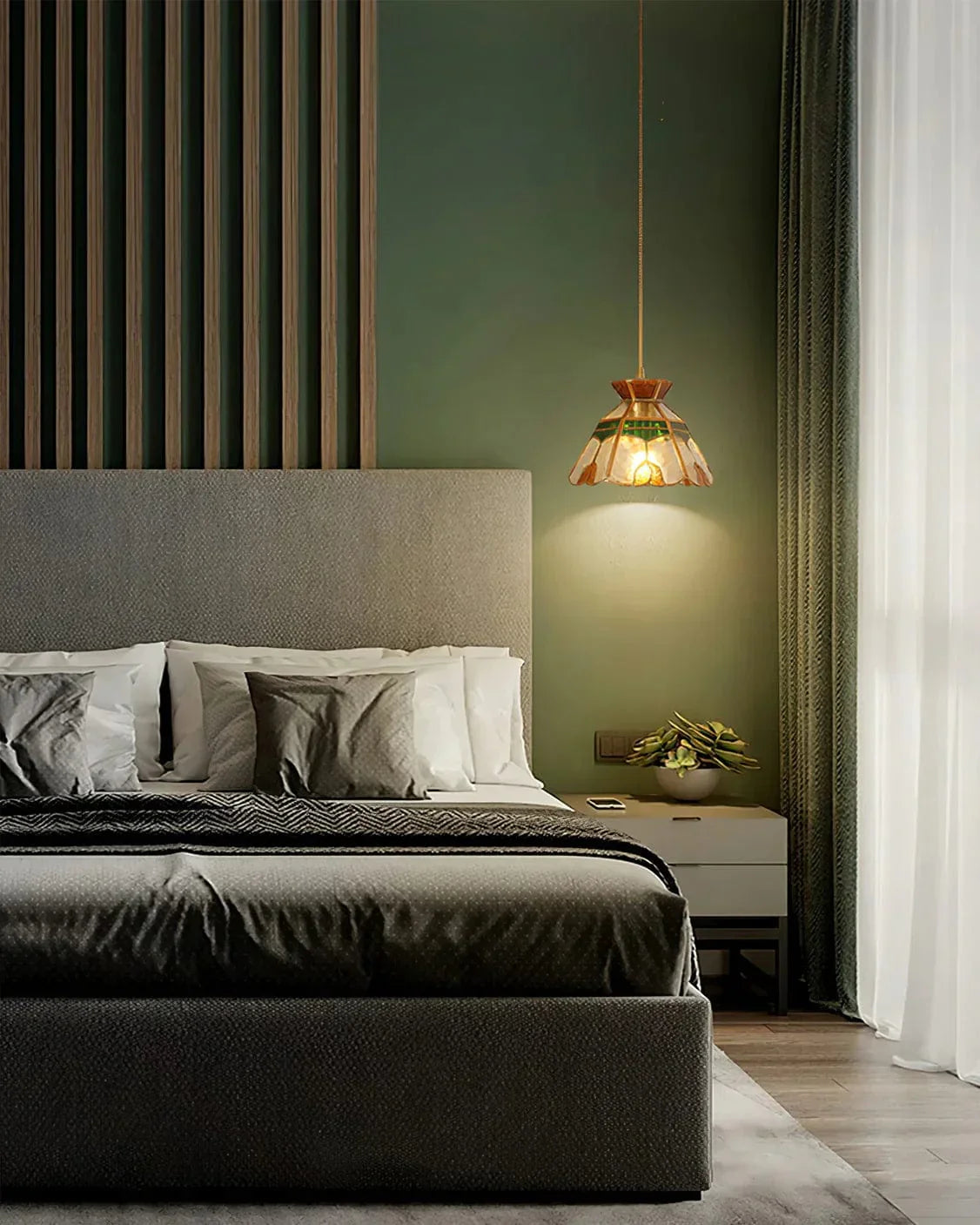 Metavaya Pendant light Stained Glass Pendant Lamp